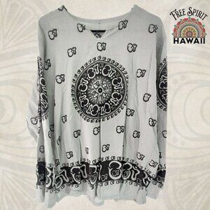 Boho Shirt | 100% Cotton Om Mandala Unisex Long Sleeve | Yoga | Hippie Shirt